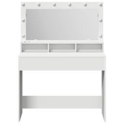 Berkfield Home White Dressing Table with LED Lights - 100x41x135 cm - Size: 100 x 41 x 135 cm - thumbnail 4