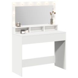 Berkfield Home White Dressing Table with LED Lights - 100x41x135 cm - Size: 100 x 41 x 135 cm - thumbnail 3