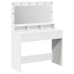 Berkfield Home White Dressing Table with LED Lights - 100x41x135 cm - Size: 100 x 41 x 135 cm - thumbnail 2