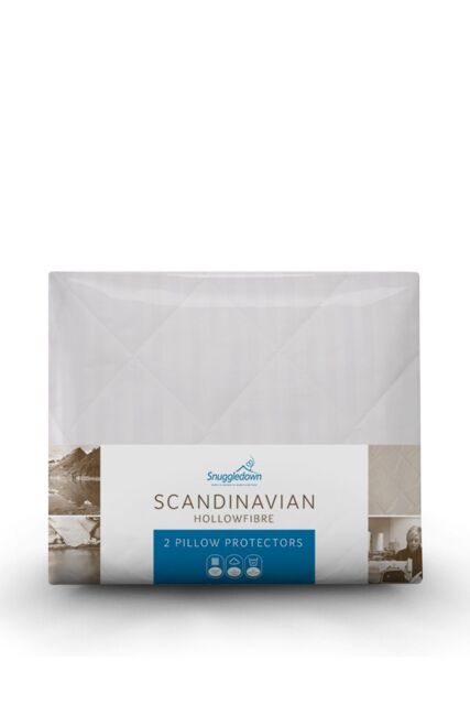 Snuggledown 2 Pack Scandinavian Hollowfibre Pillow Protectors in White