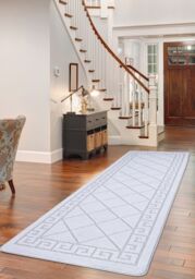 Smart Living Tribela Heavy Duty Machine Washable Hallway Kitchen Non Slip Door Mat in Silver - Size: 60 cm x 110 cm - thumbnail 1