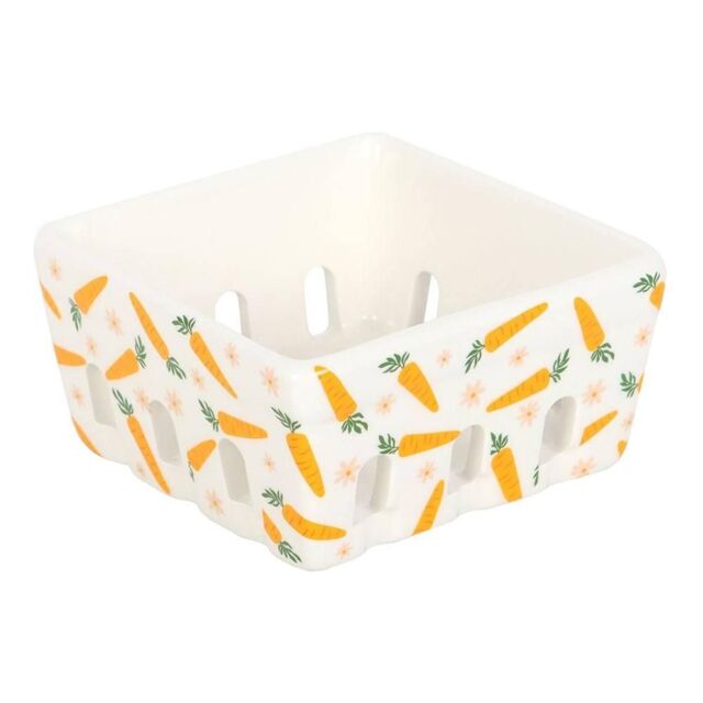 Something Different Carrot Patch Ceramic Basket in White - image 1