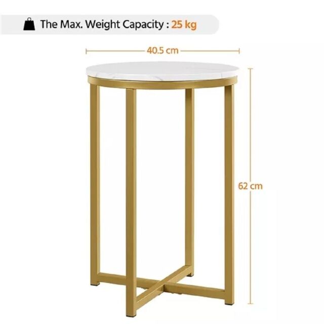 EONLION Gold Round End Table, Metal Frame Bedside Table for Living Room - image 1