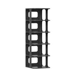 Costway 6-Tier Stackable Shoe Rack Plastic Modern Entryway Shoe Storage Shelf in Black - thumbnail 6