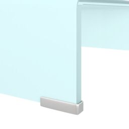 Berkfield Home TV Stand/Monitor Riser Glass Green 40x25x11 cm - Size: 40 x 25 x 11 cm - thumbnail 5