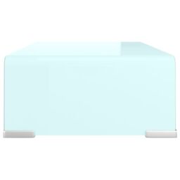 Berkfield Home TV Stand/Monitor Riser Glass Green 40x25x11 cm - Size: 40 x 25 x 11 cm - thumbnail 4