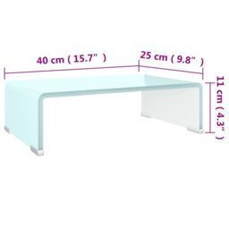 Berkfield Home TV Stand/Monitor Riser Glass Green 40x25x11 cm - Size: 40 x 25 x 11 cm - thumbnail 6