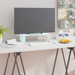 Berkfield Home TV Stand/Monitor Riser Glass Green 40x25x11 cm - Size: 40 x 25 x 11 cm - thumbnail 1