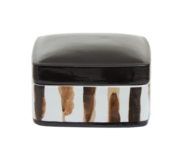Orsina Mona Small Ceramic Trinket Box in Black - image 1