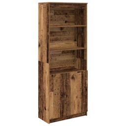 Berkfield Home Highboard Old Wood 70x35x180 cm Engineered Wood in Brown - Size: 70 x 35 x 180 cm - thumbnail 2