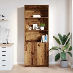 Berkfield Home Highboard Old Wood 70x35x180 cm Engineered Wood in Brown - Size: 70 x 35 x 180 cm - thumbnail 3