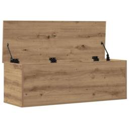 Berkfield Home Modern Artisan Oak Storage Box 102x35x35 cm Made of Engineered Wood in Brown - Size: 102 x 35 x 35 cm - thumbnail 5