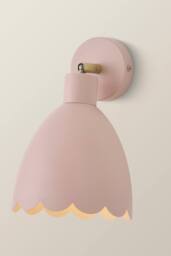 ValueLights Millie Flower Style Scallop Adjustable Wall Light with Bulb in Pale Pink - thumbnail 3