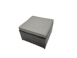 Fimous Garden Rattan Furniture Set 9 Seater with Side Table 2 Big Stool in Dark Grey - thumbnail 6