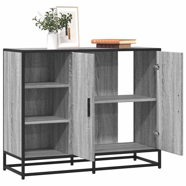 Berkfield Home Sideboard Grey Sonoma 92x35x76 cm Engineered Wood - Size: 92 x 35 x 76 cm - image 1