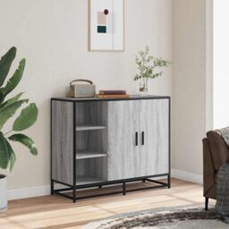 Berkfield Home Sideboard Grey Sonoma 92x35x76 cm Engineered Wood - Size: 92 x 35 x 76 cm - thumbnail 3