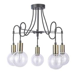 Netlighting Modern Flush Ceiling Light Bronze Black 5 Light Glass Shade E14