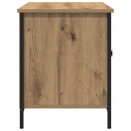 Berkfield Home TV Cabinet Artisan Oak 100x40x50 cm Engineered Wood & Steel in Brown - Size: 100 x 40 x 50 cm - thumbnail 7