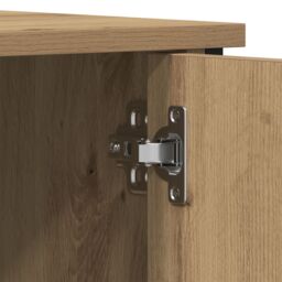 Berkfield Home TV Cabinet Artisan Oak 100x40x50 cm Engineered Wood & Steel in Brown - Size: 100 x 40 x 50 cm - thumbnail 9