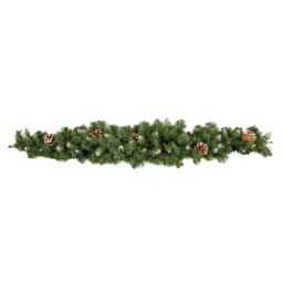 Samuel Alexander 90cm Snow King Fir Christmas Swag Garland with Pine Cones & Snow Tips in Green - thumbnail 8