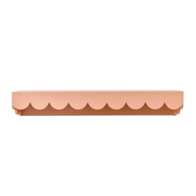 Melody Maison Large Peach Scalloped Wall Storage Shelf - 61cm in Pale Pink - image 1