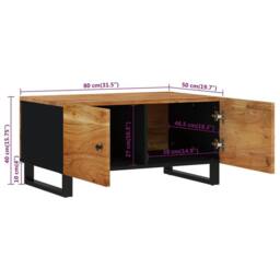 Berkfield Home Beautiful Coffee Table 80x50x40 cm Solid Wood Acacia&Engineered Wood in Brown - Size: 80 x 50 x 40 cm - thumbnail 9