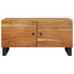 Berkfield Home Beautiful Coffee Table 80x50x40 cm Solid Wood Acacia&Engineered Wood in Brown - Size: 80 x 50 x 40 cm - thumbnail 4