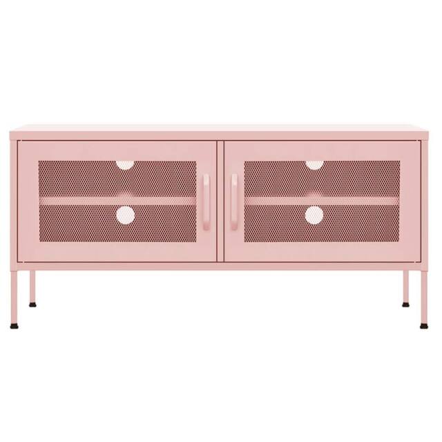 Berkfield Home TV Cabinet Pink 105x35x50 cm Steel - Size: 105 x 35 x 50 cm - image 1
