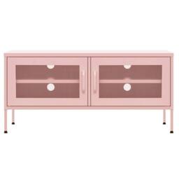Berkfield Home TV Cabinet Pink 105x35x50 cm Steel - Size: 105 x 35 x 50 cm