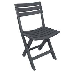 Berkfield Home Durable 3 Piece Folding Bistro Set Plastic Anthracite in Dark Grey