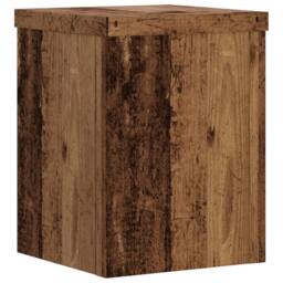 Berkfield Home Plant Stands 2 pcs Old Wood 15x15x20 cm Engineered Wood in Brown - Size: 15 x 15 x 20 cm - thumbnail 4