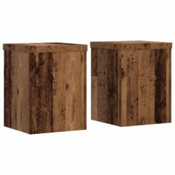 Berkfield Home Plant Stands 2 pcs Old Wood 15x15x20 cm Engineered Wood in Brown - Size: 15 x 15 x 20 cm - thumbnail 2