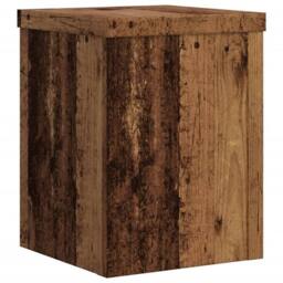 Berkfield Home Plant Stands 2 pcs Old Wood 15x15x20 cm Engineered Wood in Brown - Size: 15 x 15 x 20 cm - thumbnail 7