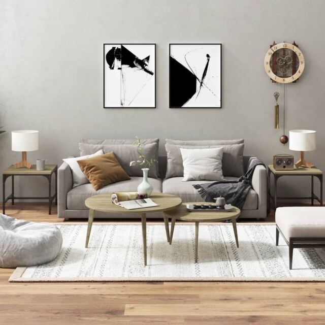 Berkfield Home Side Tables 2 pcs Sonoma Oak 40x40x35 cm Engineered Wood in Brown - Size: 40 x 40 x 35 cm - image 1
