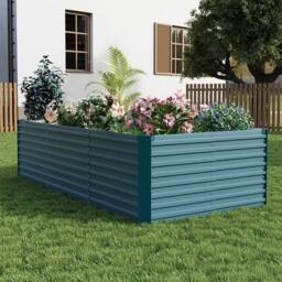 NESTLUNE Green Galvanised Steel Raised Garden Bed Outdoor in Teal - Size: 1.25kg - thumbnail 5