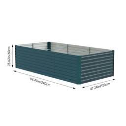 NESTLUNE Green Galvanised Steel Raised Garden Bed Outdoor in Teal - Size: 1.25kg - thumbnail 2