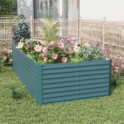 NESTLUNE Green Galvanised Steel Raised Garden Bed Outdoor in Teal - Size: 1.25kg - thumbnail 4