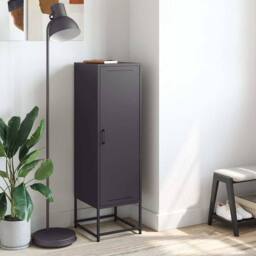 Berkfield Home Highboard Black 36x39x123 cm Steel - Size: 36 x 39 x 123 cm - thumbnail 1