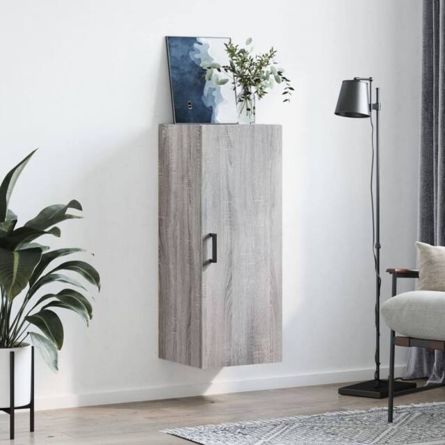 Berkfield Home Wall Mounted Cabinet Grey Sonoma 34.5x34x90 cm - image 1
