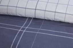 Rapport Home Hudson Microfibre Check Complete Duvet Cover Set With Pillowcase in Mid Navy - Size: King - thumbnail 2