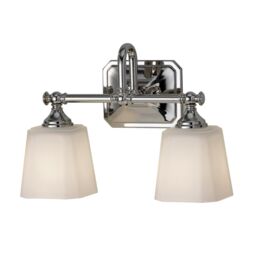 Netlighting Concord 2 Light Bathroom Over Mirror Light Polished Chrome IP44 G9 in Grey