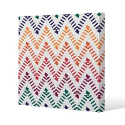 Benjamin Tate Design Freehand horizontal zigzag & chevron stripes (Canvas Print) / 101 x 101 x 4cm in Natural - Size: 101 x 101 x 4 cm - thumbnail 1