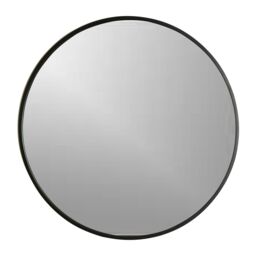 Melody Maison Extra Large Round Black Wall Mirror 120cm X 120cm (1.2M X 1.2M) - Size: 120 cm X 120 cm - thumbnail 1