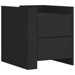 Berkfield Home Bedside Cabinet Black 45x50x50 cm Engineered Wood - Size: 45 x 50 x 50 cm - thumbnail 2