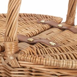 Red Hamper Wicker Childs Light Steamed Finish Oval Picnic Basket in Brown - thumbnail 4