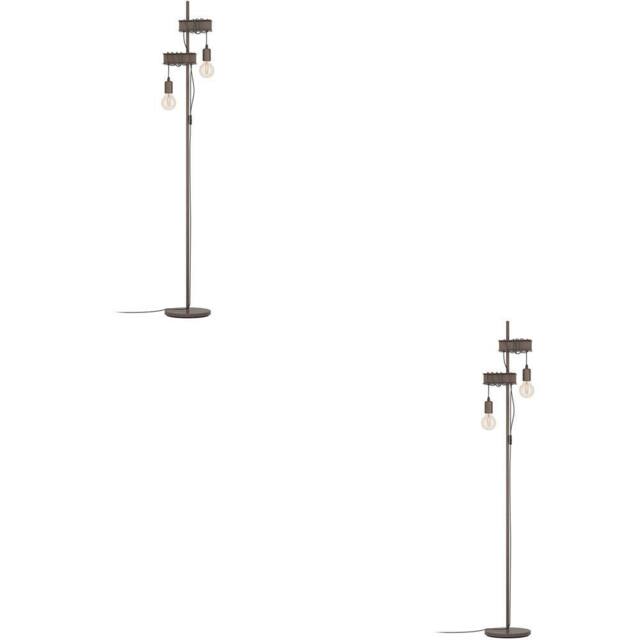 Loops 2 PACK Stylish Design Antique Brown & Black Floor Lamp - Indoor Use - image 1