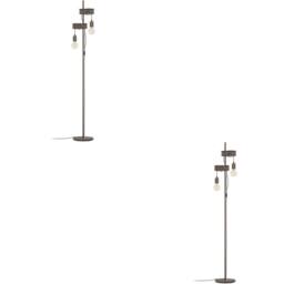 Loops 2 PACK Stylish Design Antique Brown & Black Floor Lamp - Indoor Use - thumbnail 1