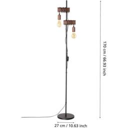 Loops 2 PACK Stylish Design Antique Brown & Black Floor Lamp - Indoor Use - thumbnail 5