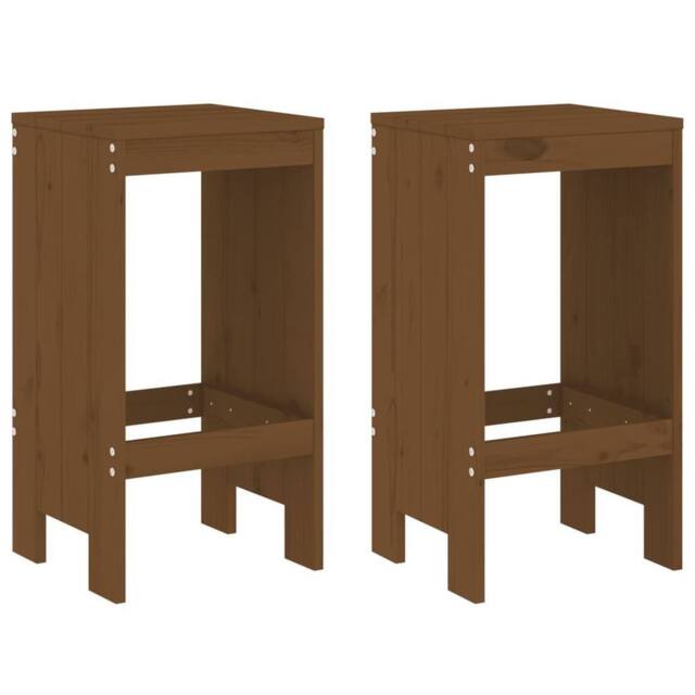 Berkfield Home Bar Stools 2 pcs Honey Brown 40x36x75 cm Solid Wood Pine - Size: 40 x 36 x 75 cm - image 1