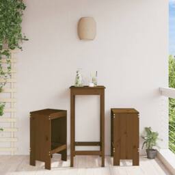 Berkfield Home Bar Stools 2 pcs Honey Brown 40x36x75 cm Solid Wood Pine - Size: 40 x 36 x 75 cm - thumbnail 2